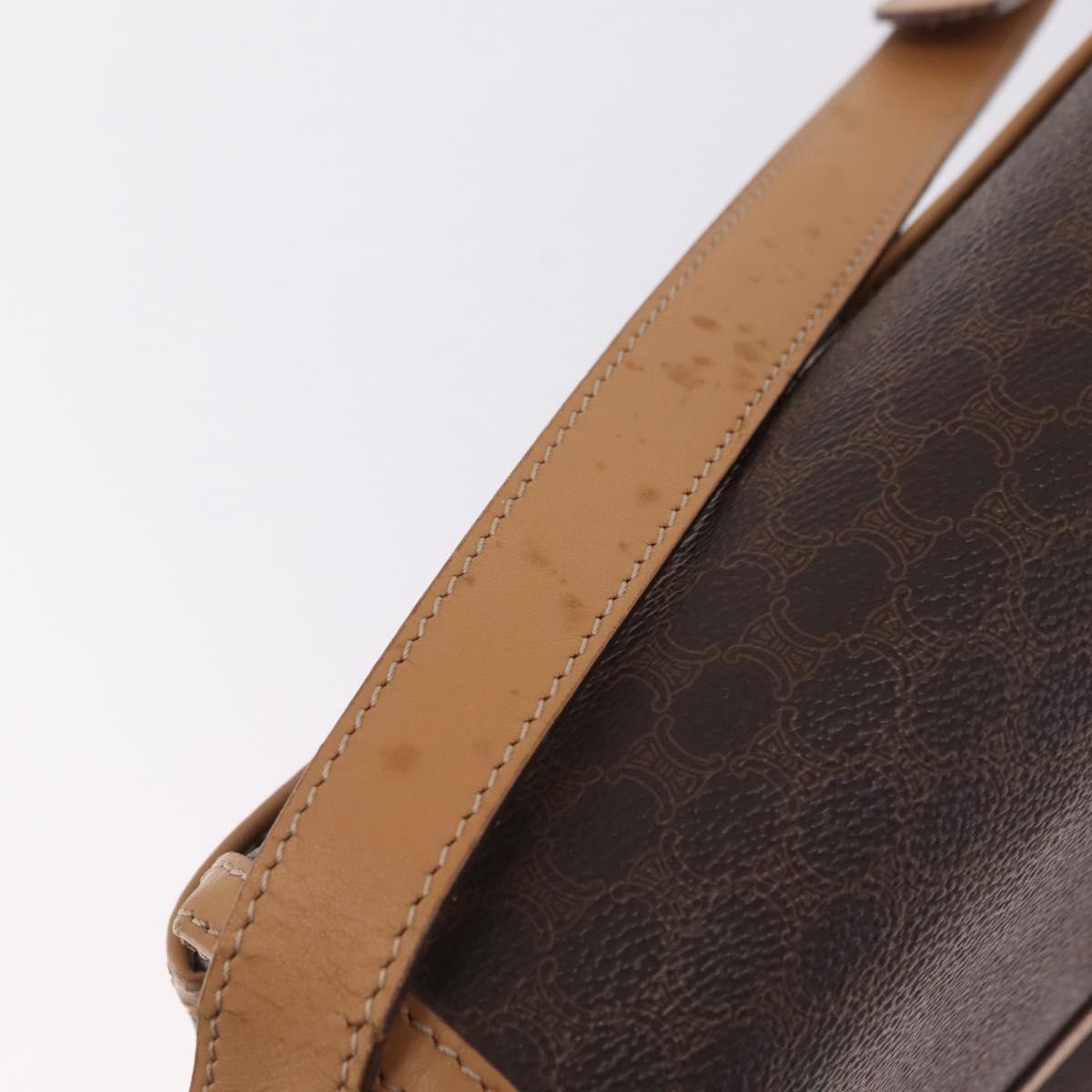 Celine Macadam Shoulder Canvas, Brown, Canvas, Crossbody Bag