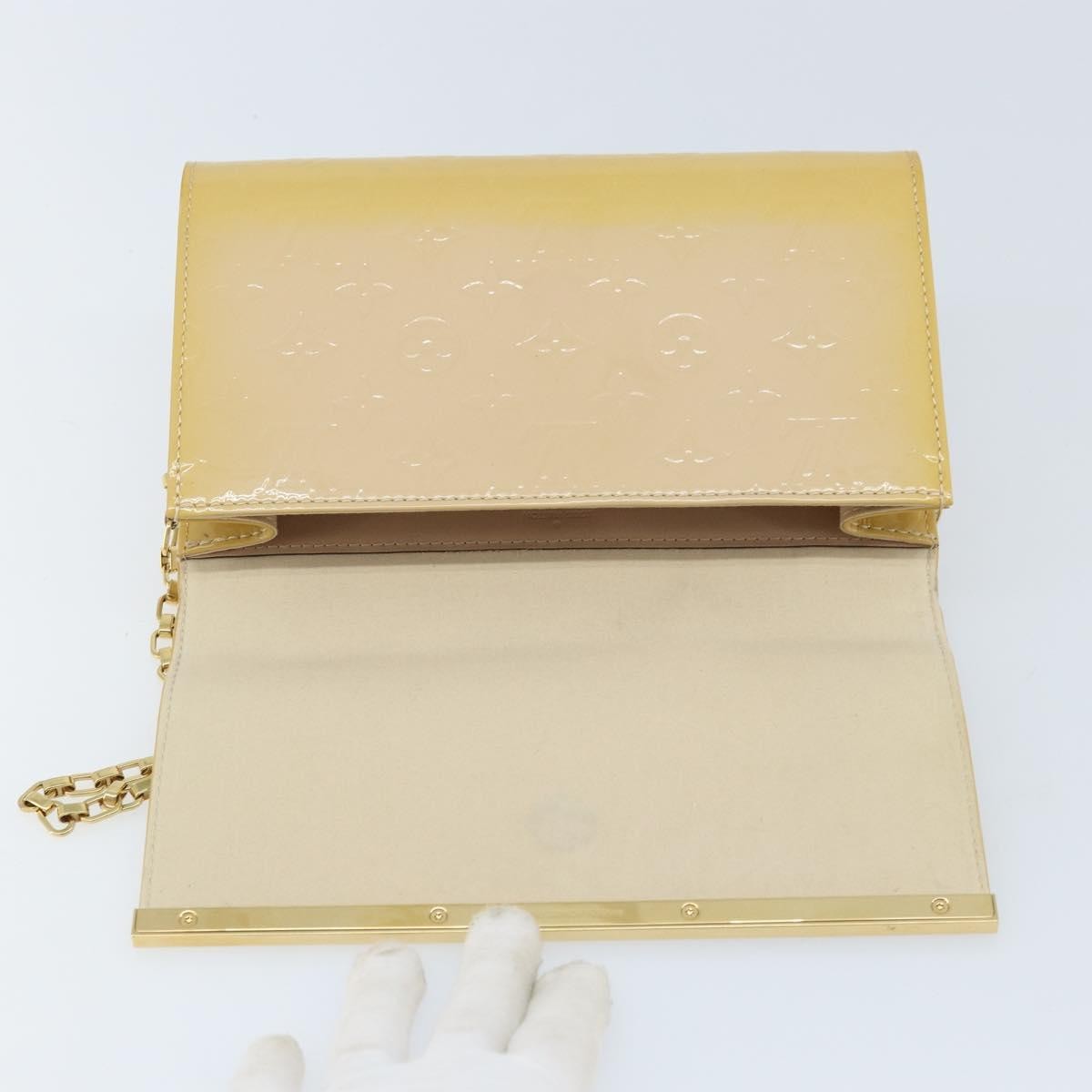 Louis Vuitton Ana Monogram Vernis, Yellow, Patent Leather, Handbag