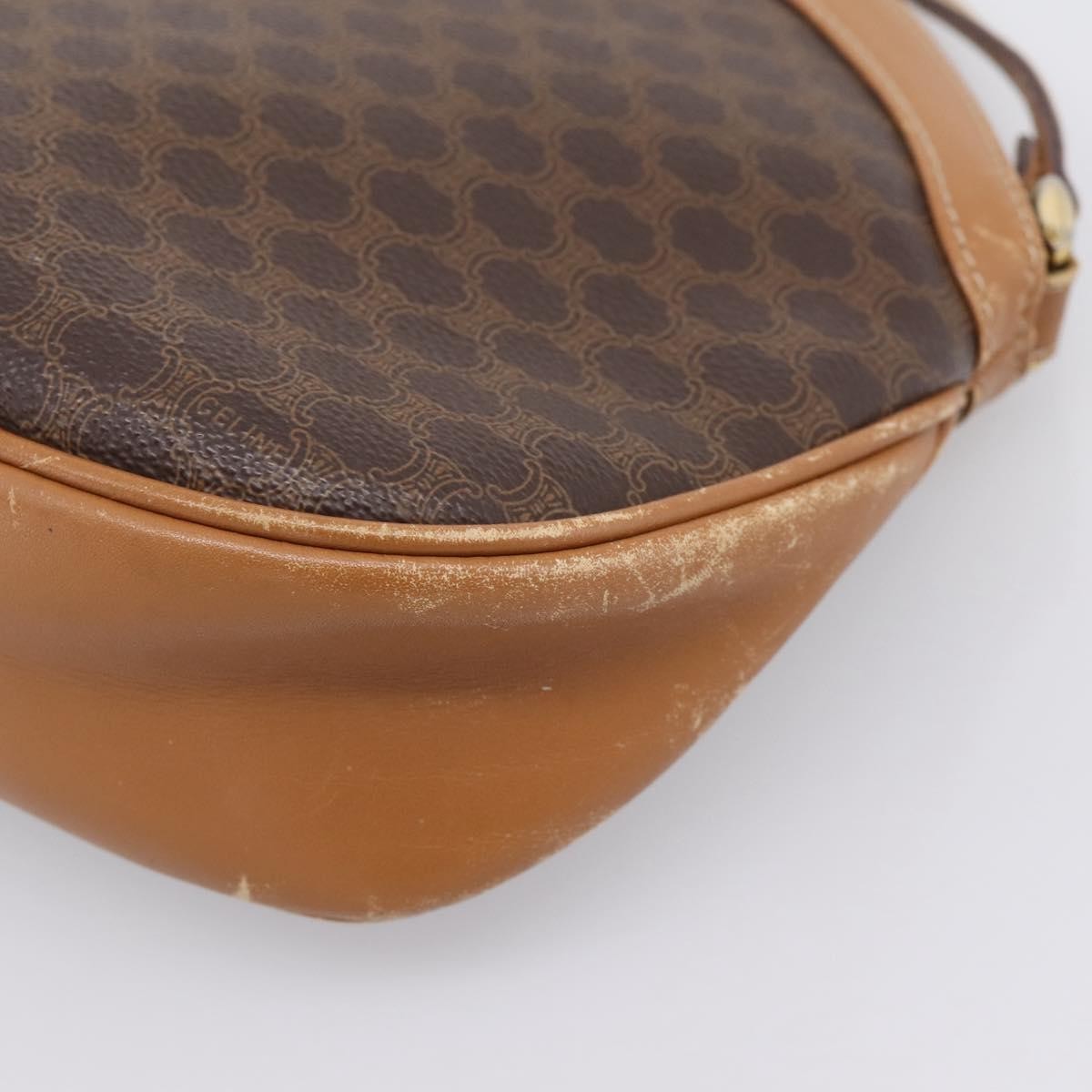 Celine Macadam Shoulder Canvas, Brown, Canvas, Crossbody Bag