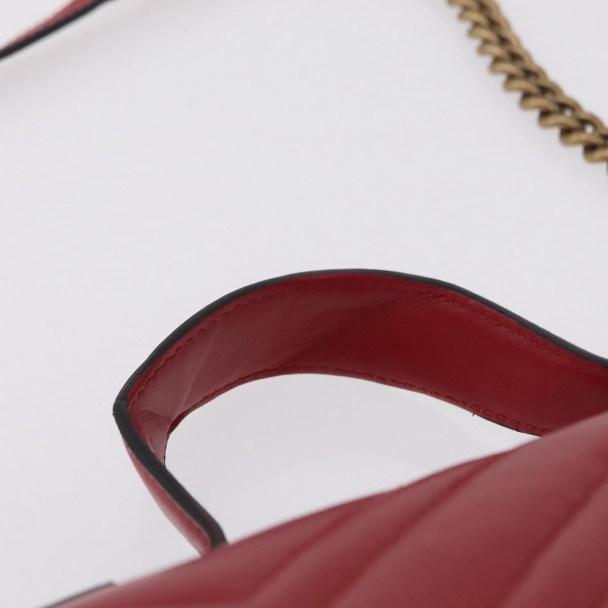 Gucci GG Marmont Top Handle Matelasse Leather, Red, Leather, Handbag