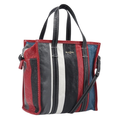 Balenciaga Bazar Striped Leather, Multicolour, Leather, Tote Bag