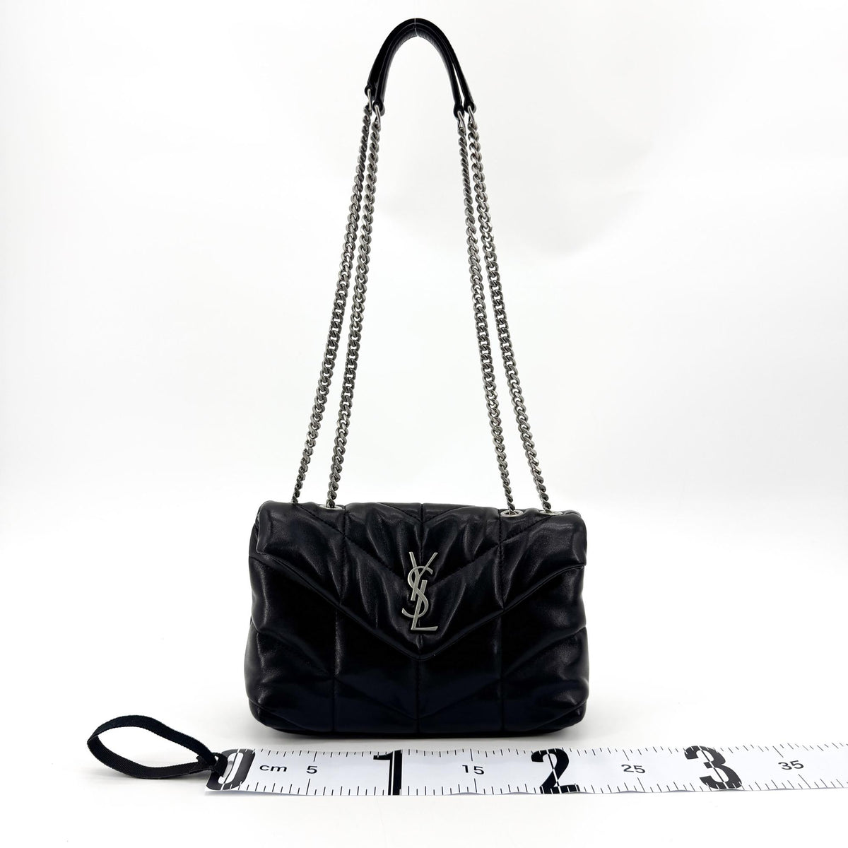 Saint Laurent Loulou Puffer Quilted Leather, Black, Leather, Shoulder Bag