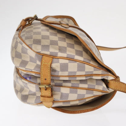 Louis Vuitton Saumur Damier Ebene, Beige, Canvas, Shoulder Bag