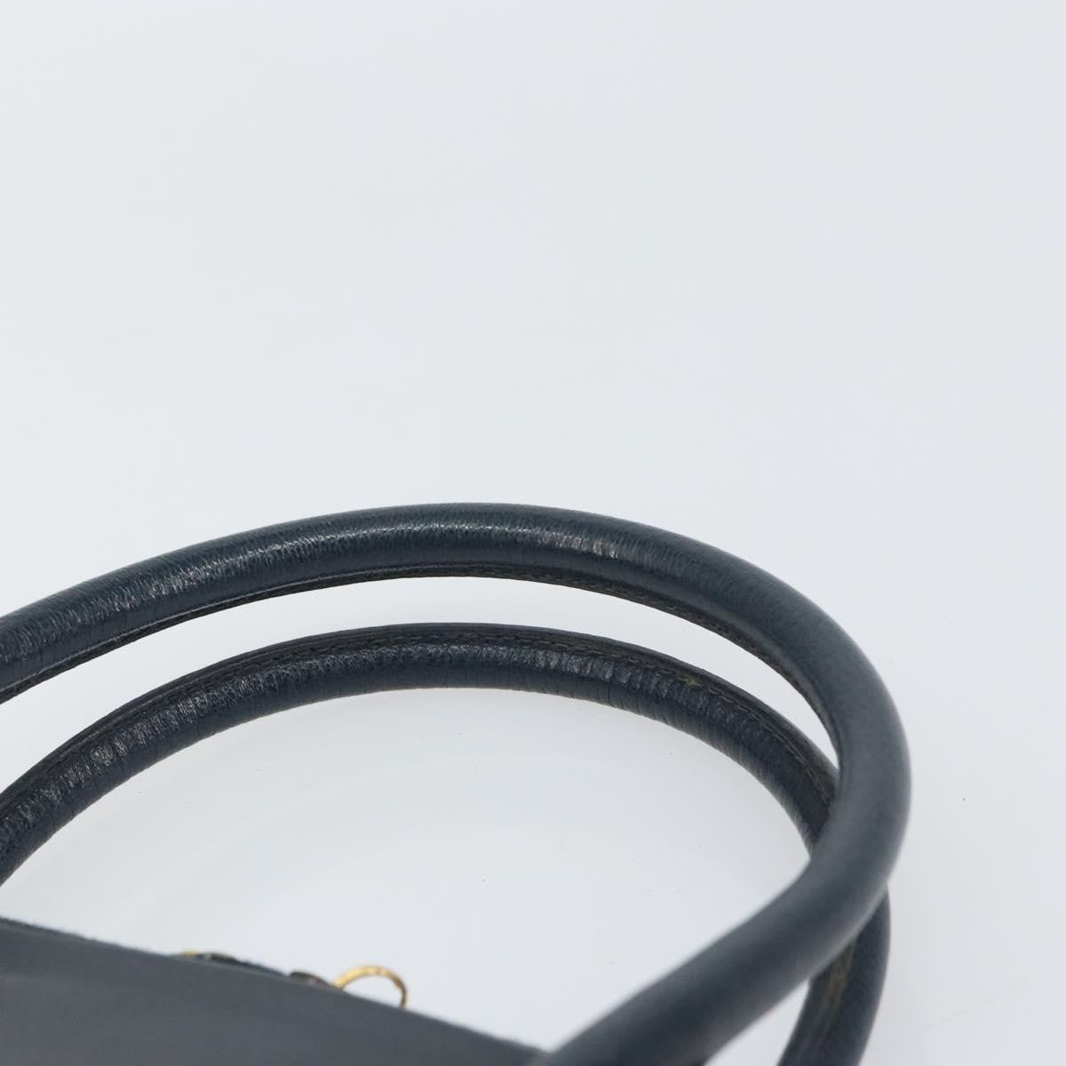 Salvatore Ferragamo Gancini Leather, Navy, Leather, Handbag