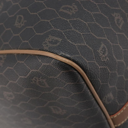 Christian Dior Vintage Honeycomb Boston Canvas and Leather, Black, Canvas, Travel Bag