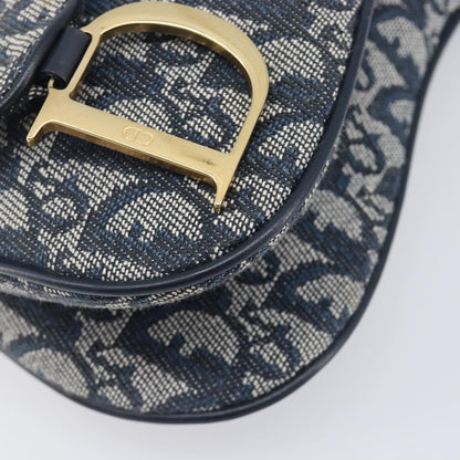 Christian Dior Saddle Messenger Oblique Canvas, Navy, Canvas, Clutch