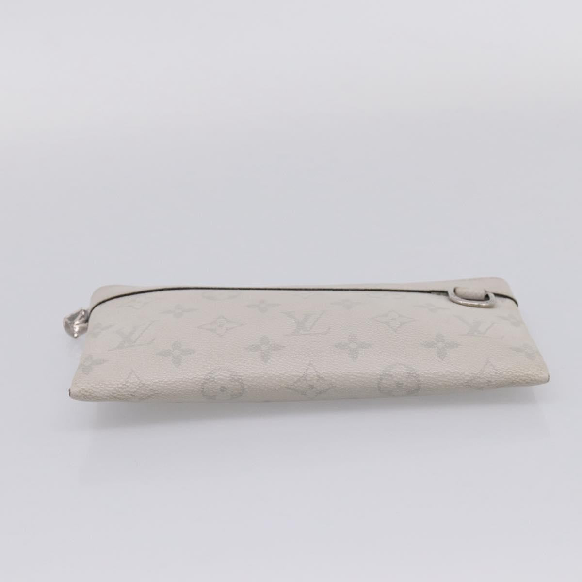 Louis Vuitton Discovery Pochette Monogram Taigarama, White, Canvas, Clutch