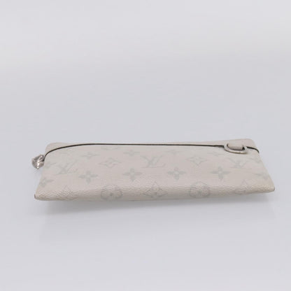 Louis Vuitton Discovery Pochette Monogram Taigarama, White, Canvas, Clutch