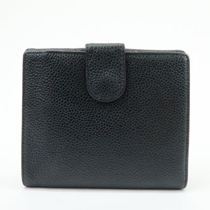 Chanel Vintage Timeless Bifold Caviar, Black, Leather, Wallet