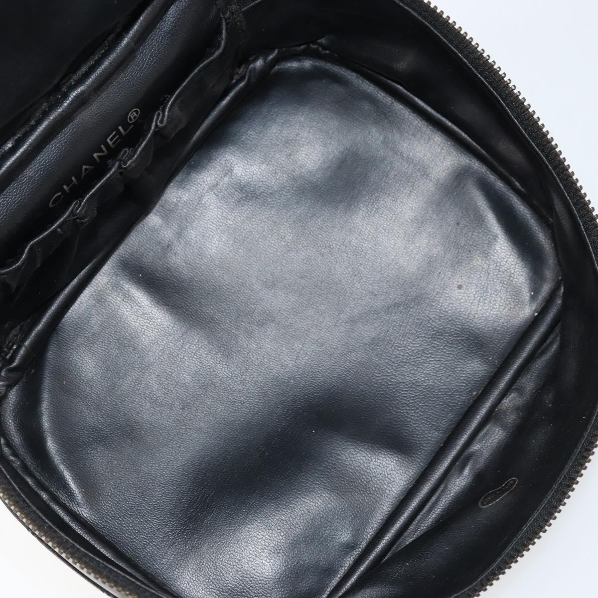 Fendi Vintage Cosmetic Case Pequin Canvas, Black, Leather, Clutch