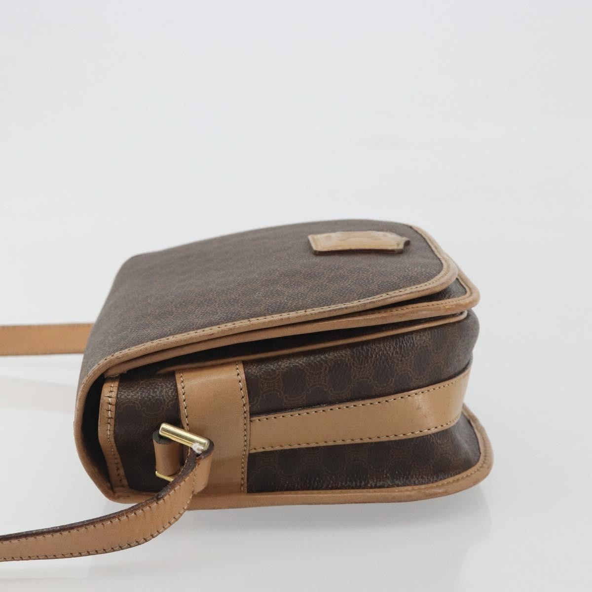 Celine Macadam Canvas, Brown, Canvas, Shoulder Bag