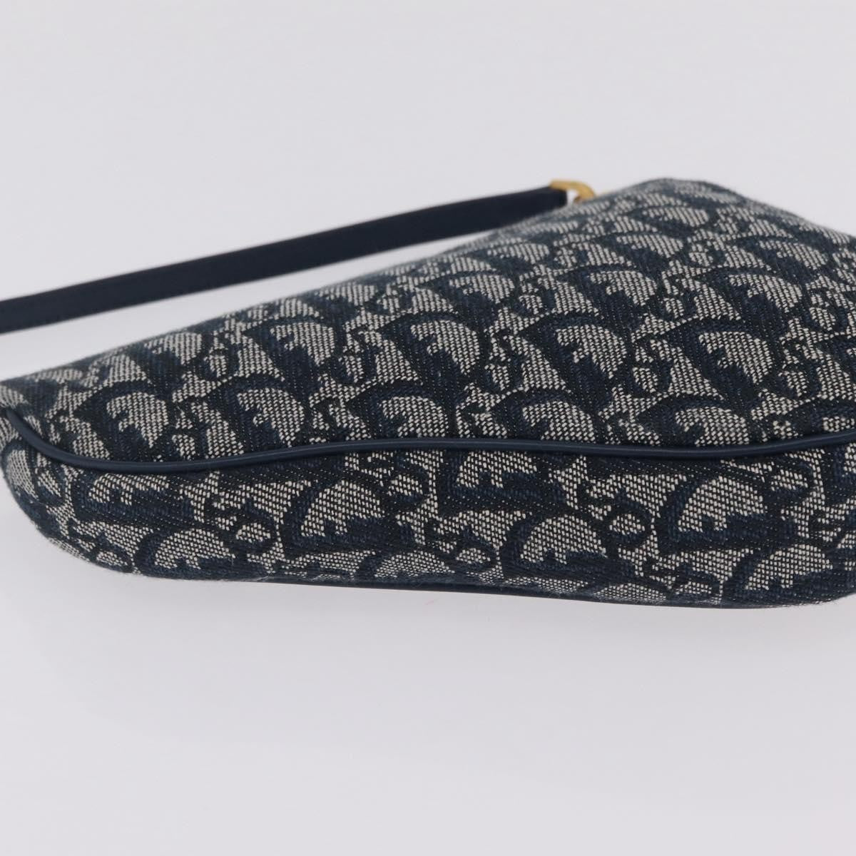 Christian Dior Vintage Saddle Bag Canvas, Navy, Canvas, Clutch
