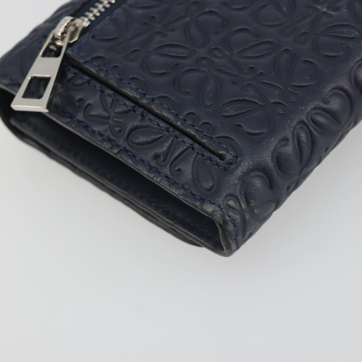Loewe Anagram Leather, Navy, Leather, Wallet