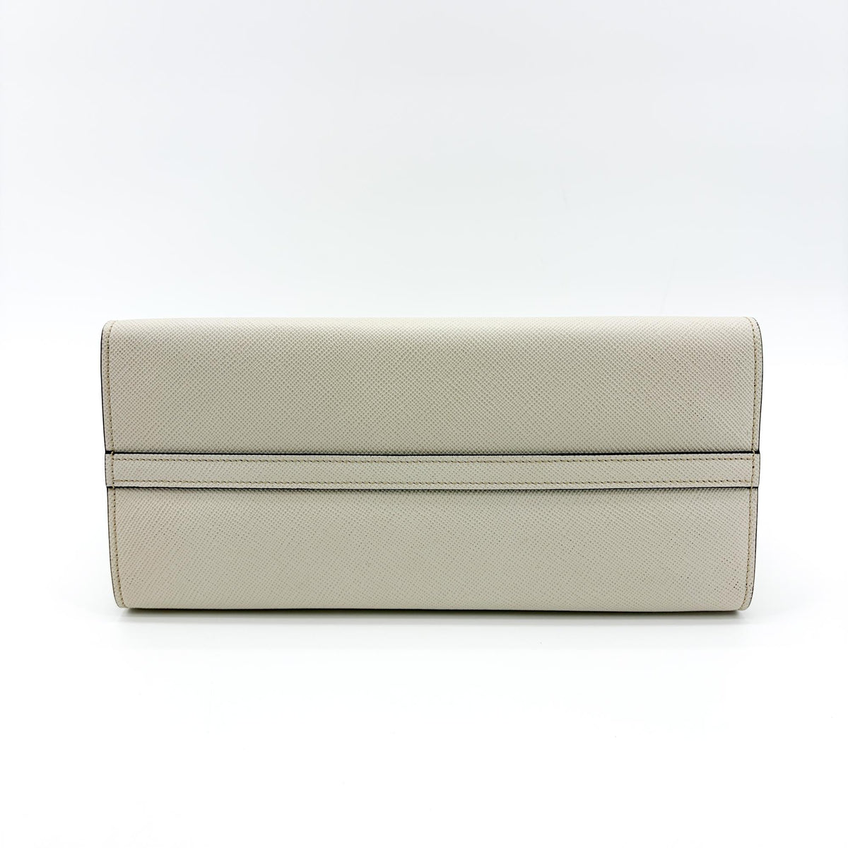 Prada Monochrome Saffiano with City Calf, White, Leather, Tote Bag
