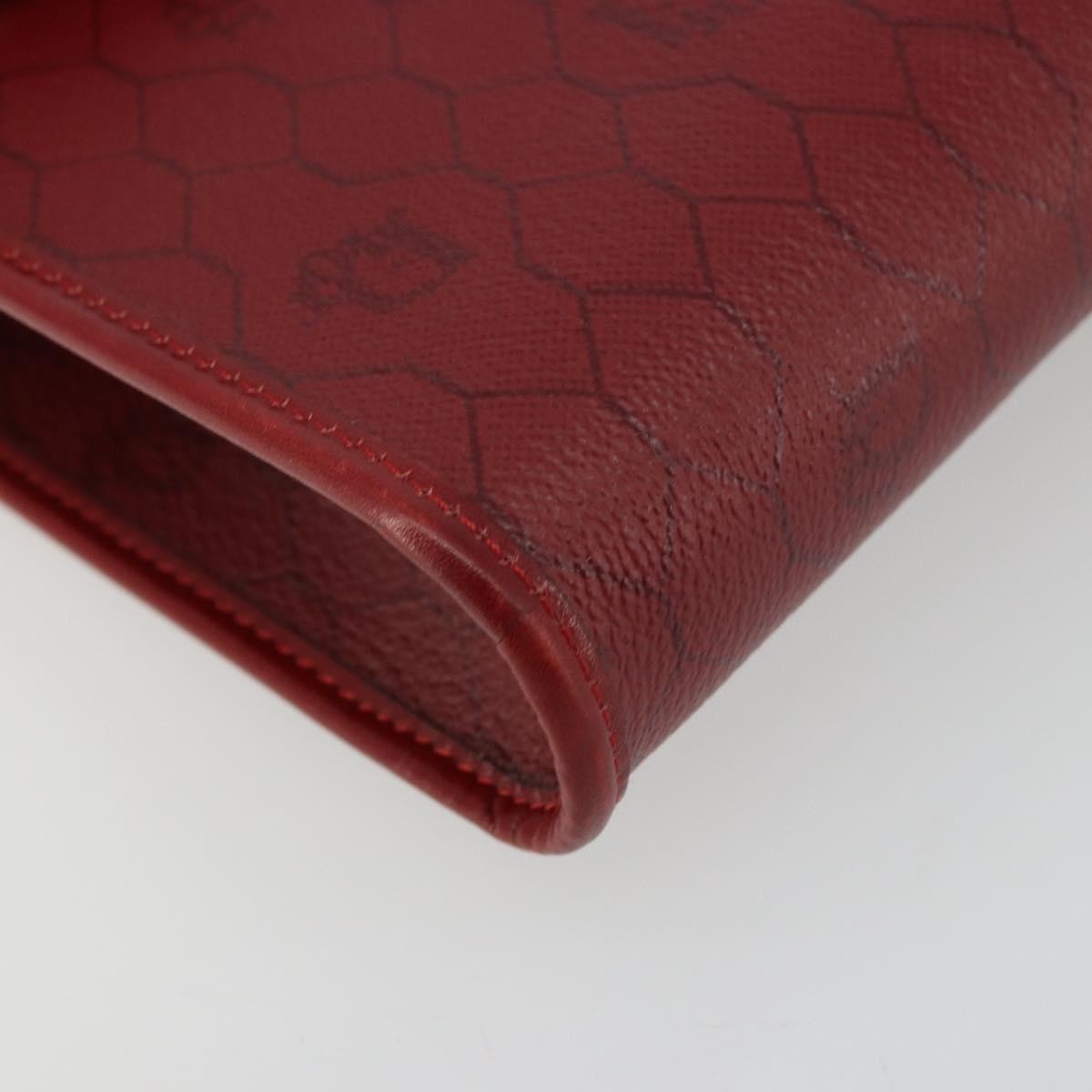 Christian Dior Vintage Honeycomb Canvas, Red, Canvas, Shoulder Bag