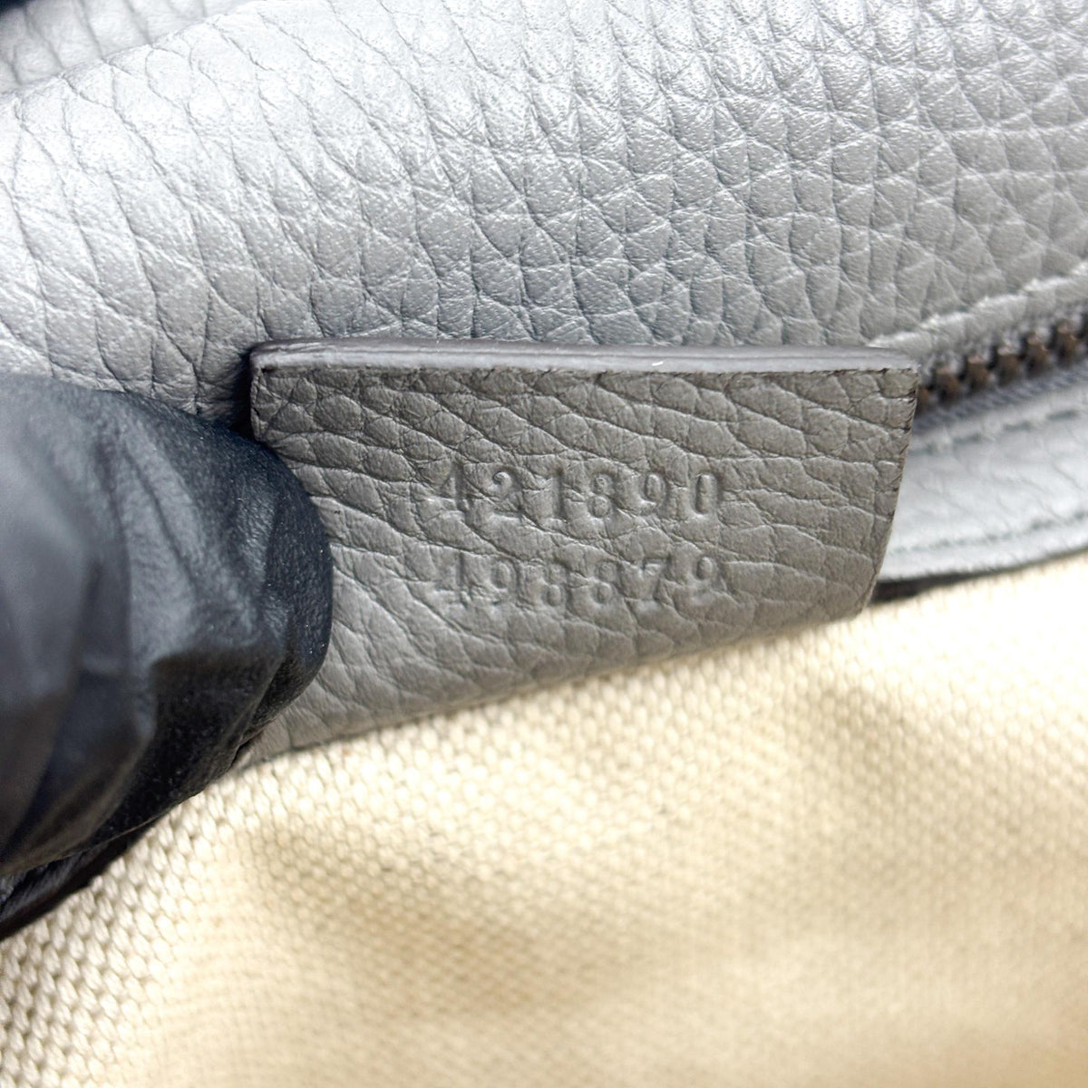 Gucci GG Marmont Top Handle Leather, Gray, Leather, Handbag
