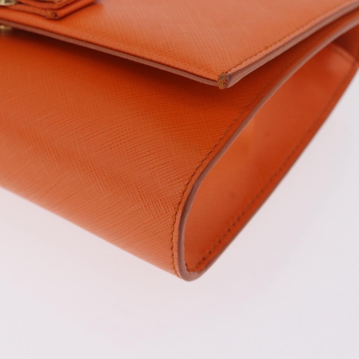 Salvatore Ferragamo Vala Leather, Orange, Leather, Shoulder Bag
