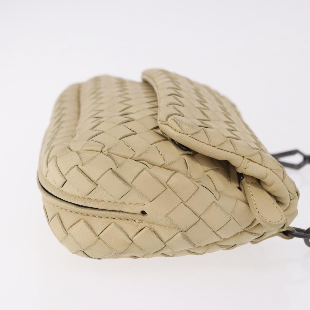 Bottega Veneta Intrecciato Shoulder Leather, Beige, Leather, Shoulder Bag