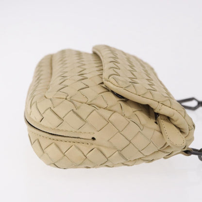Bottega Veneta Intrecciato Shoulder Leather, Beige, Leather, Shoulder Bag