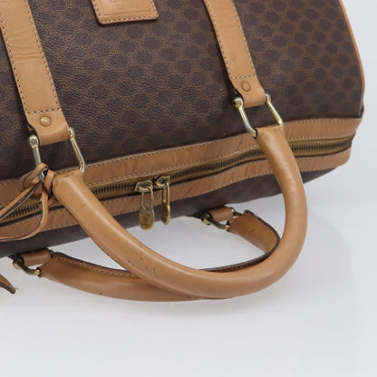 Celine Vintage Duffle Macadam Coated Canvas, Brown, Canvas, Handbag