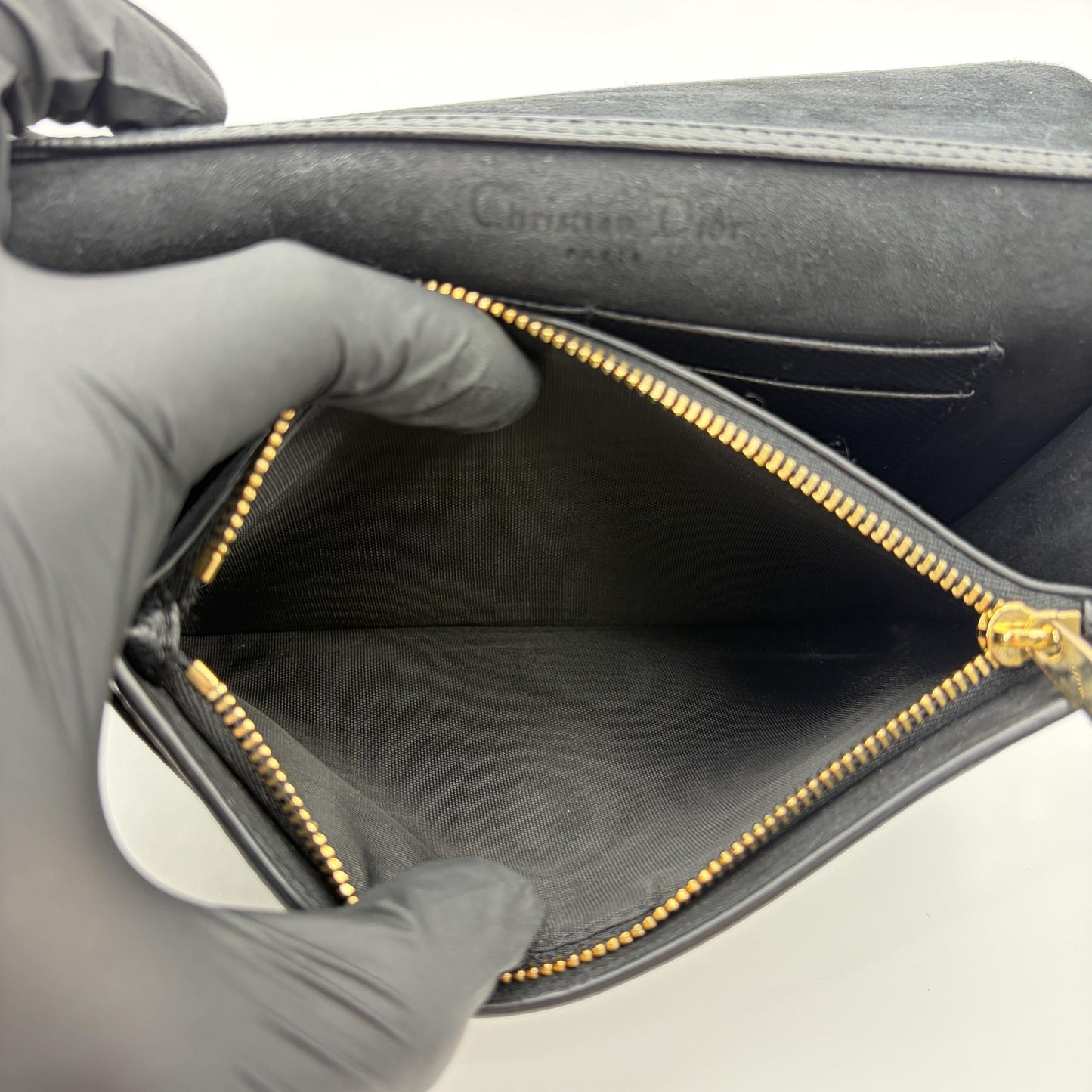 Christian Dior 30 Montaigne 2-in-1 Leather, Black, Calfskin, Clutch