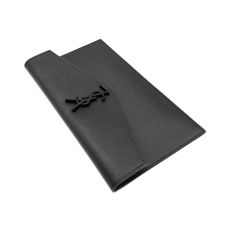 Saint Laurent Uptown Flap Leather, Black, Leather, Wallet