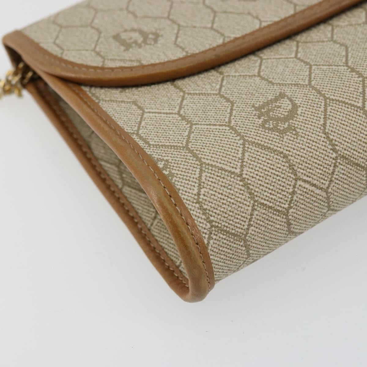 Christian Dior Vintage honeycomb clutch Canvas, Beige, Canvas, Clutch