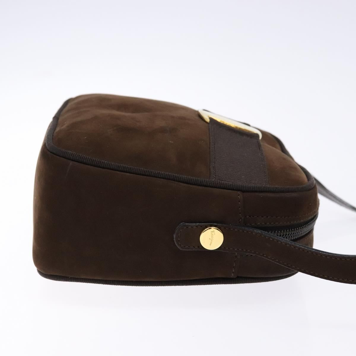 Salvatore Ferragamo Vala Suede, Brown, Suede, Shoulder Bag