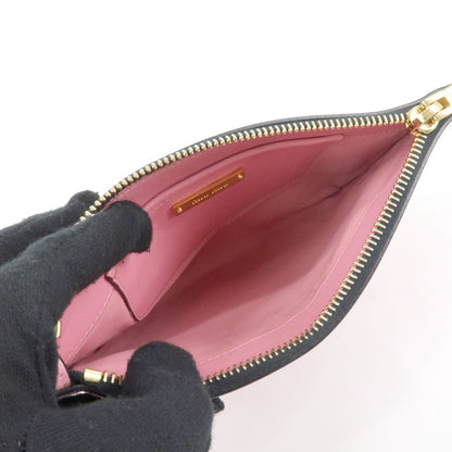 Miu Miu Logo Chain Clutch Shearling, Pink, Leather, Clutch