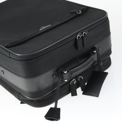 Prada Trolley Rolling Luggage Tessuto and Saffiano Leather, Black, Nylon, Travel Bag