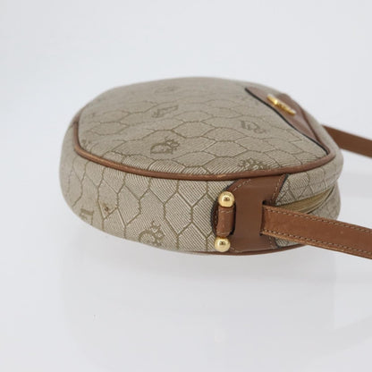 Christian Dior Vintage Honeycomb Canvas and Leather, Beige, Canvas, Shoulder Bag