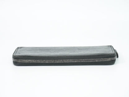 Louis Vuitton Zippy Monogram Shadow Leather, Black, Leather, Wallet