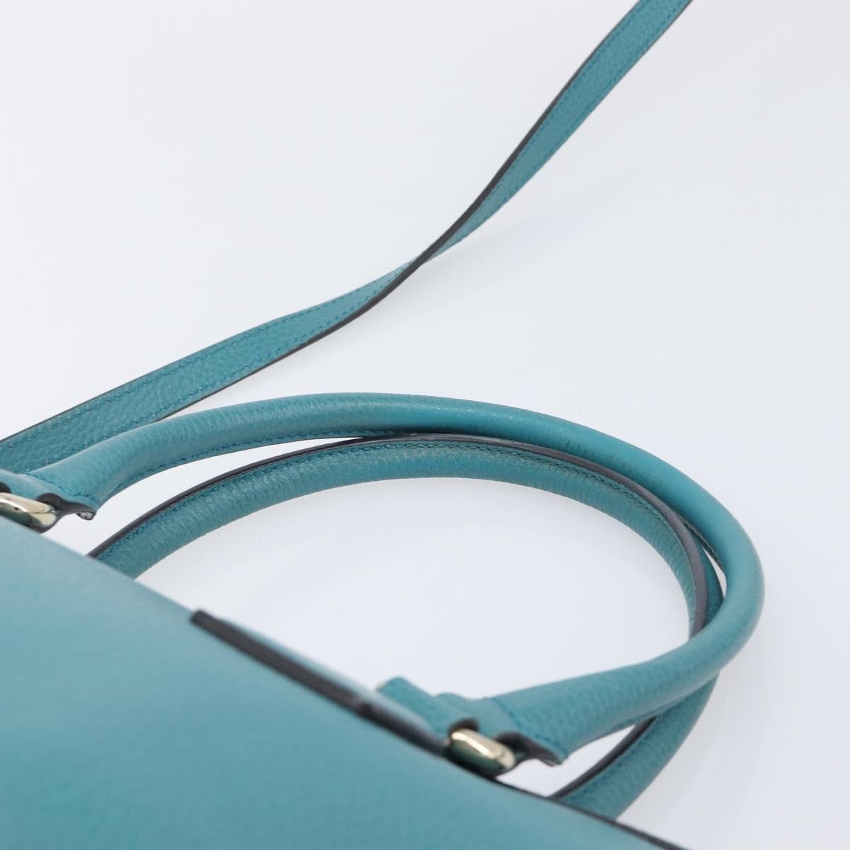 Gucci GG Charm Convertible Dome Satchel Leather, Blue, Leather, Handbag