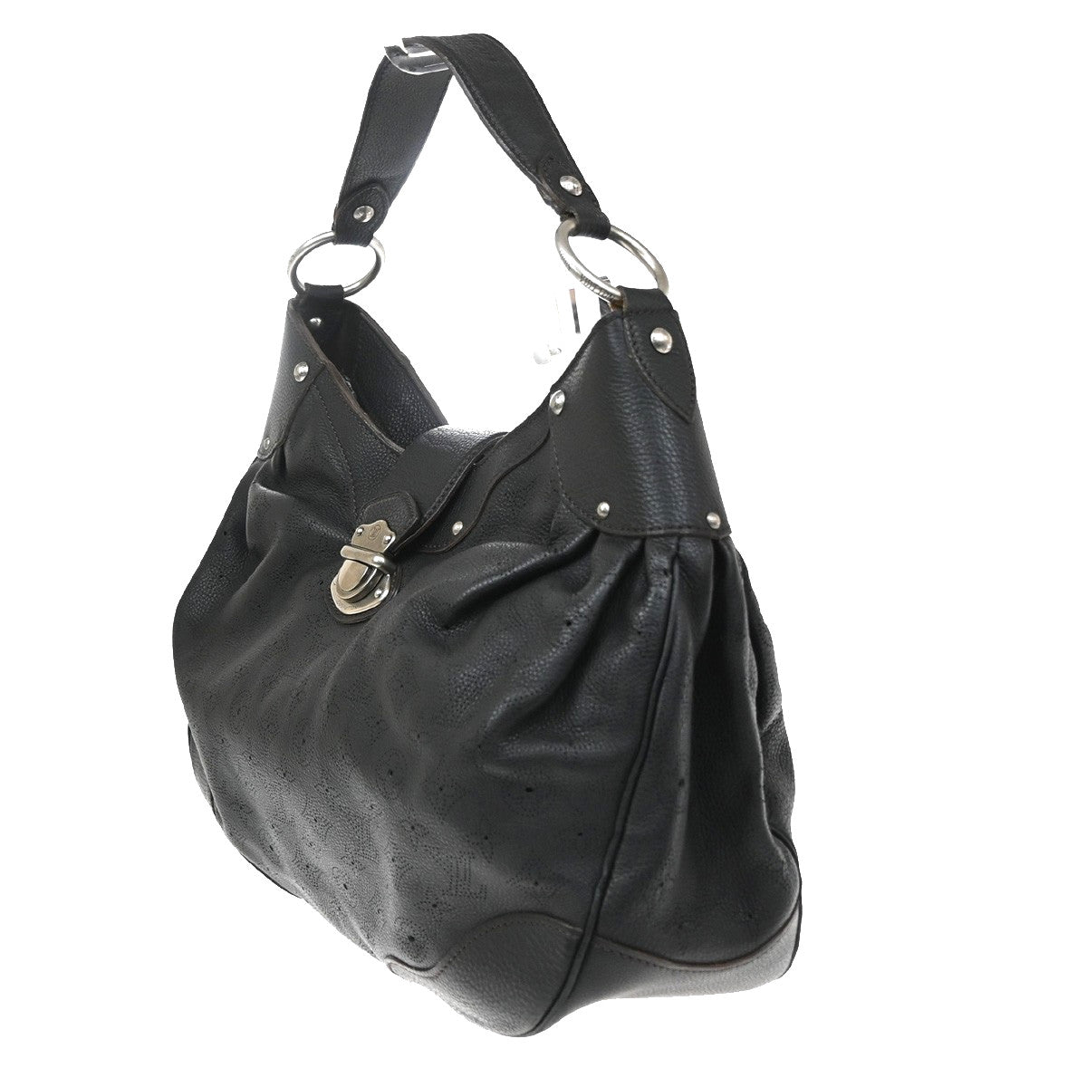 Louis Vuitton Solar Mahina Leather, Black, Leather, Handbag