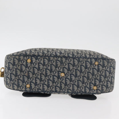 Christian Dior Vintage Saddle Bowler Diorissimo Canvas, Navy, Canvas, Handbag