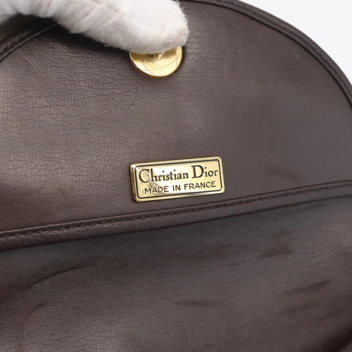 Christian Dior Vintage CD Logo Leather, Brown, Leather, Shoulder Bag