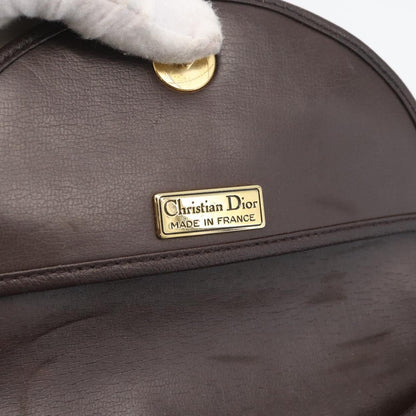 Christian Dior Vintage CD Logo Leather, Brown, Leather, Shoulder Bag