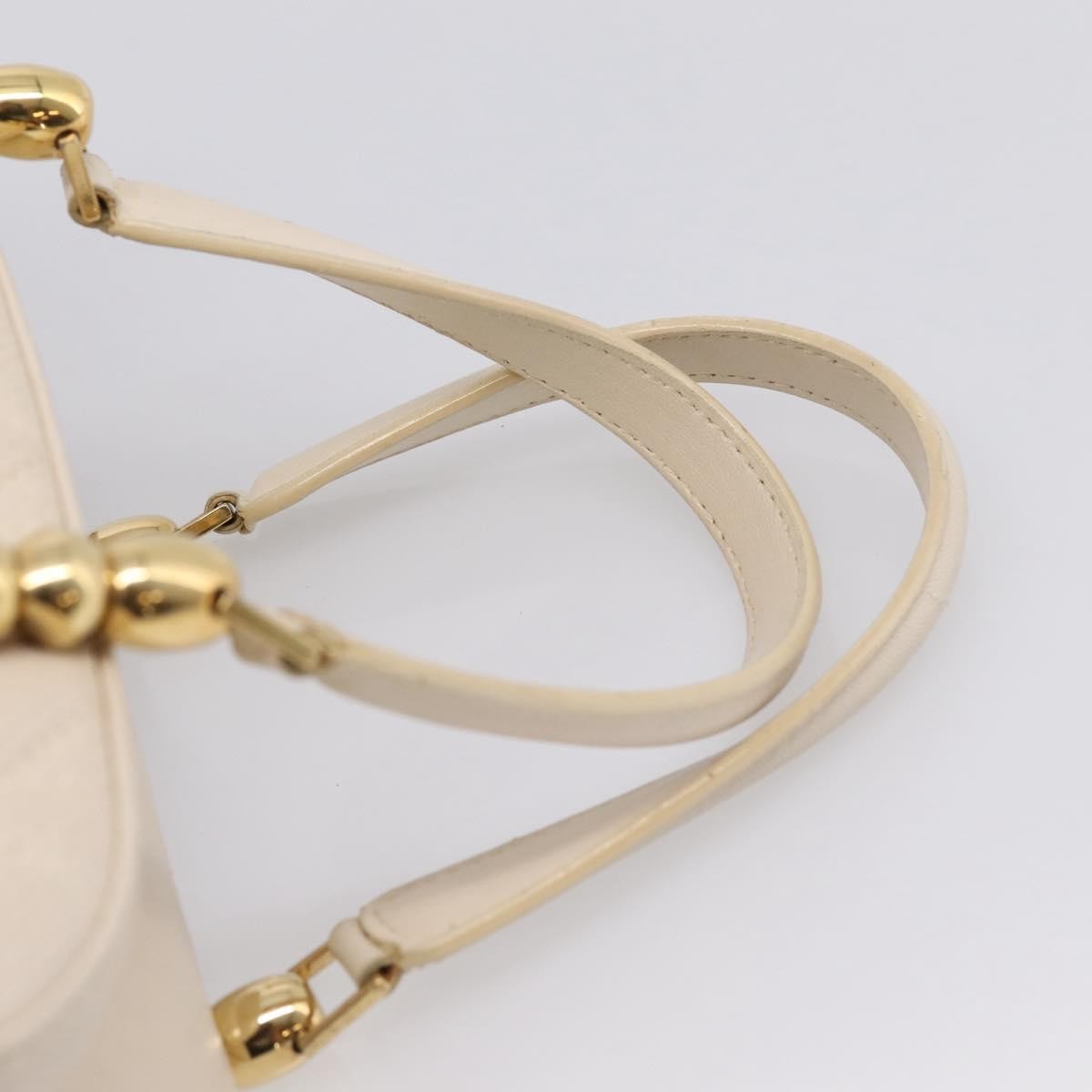 Christian Dior Vintage Leather, White, Leather, Tote Bag
