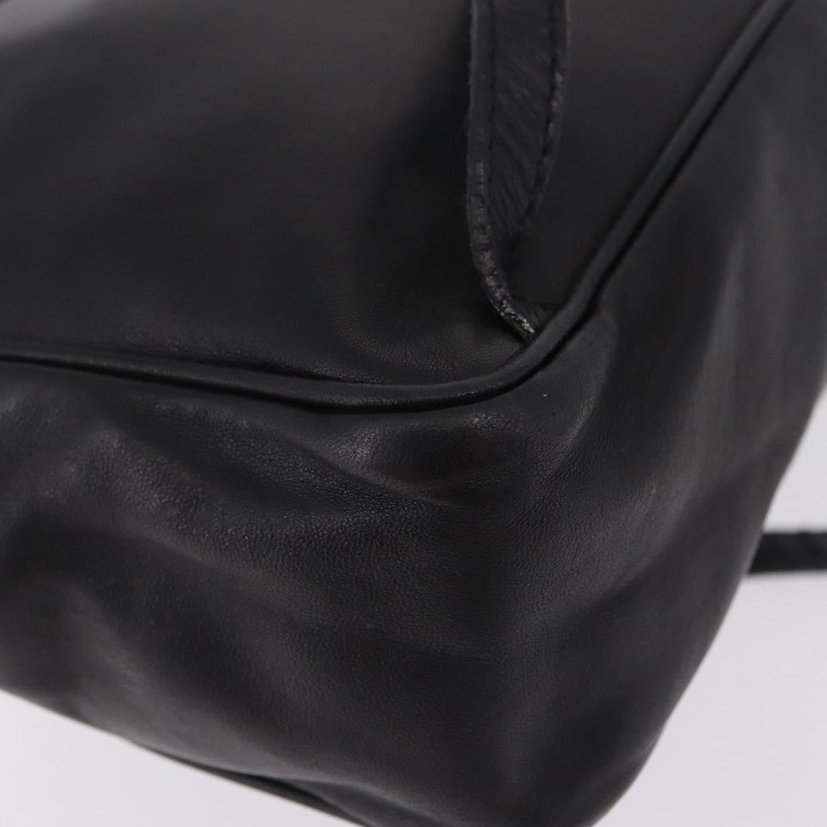 Bottega Veneta Backpack Leather with Intrecciato, Black, Leather, Backpack