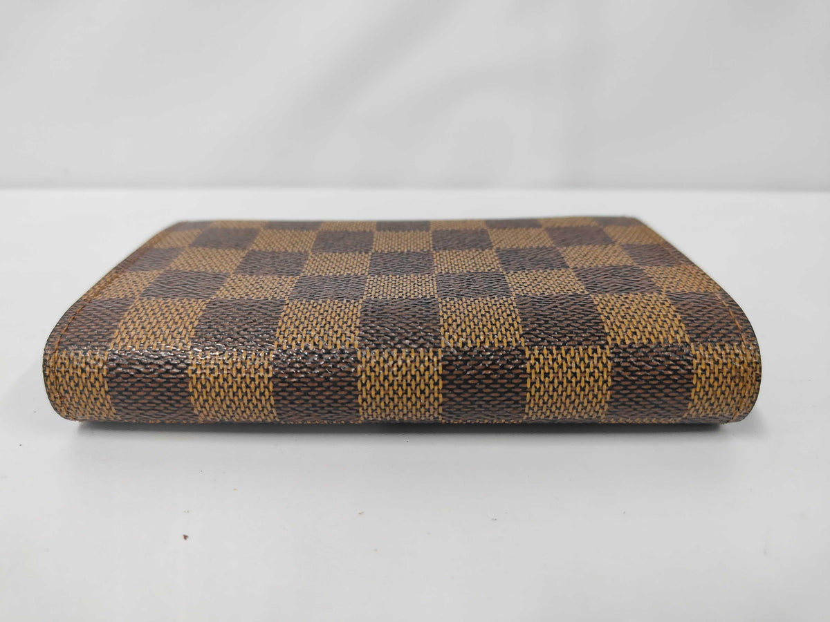Louis Vuitton Porte Monnaie Tresor Damier, Brown, Canvas, Wallet