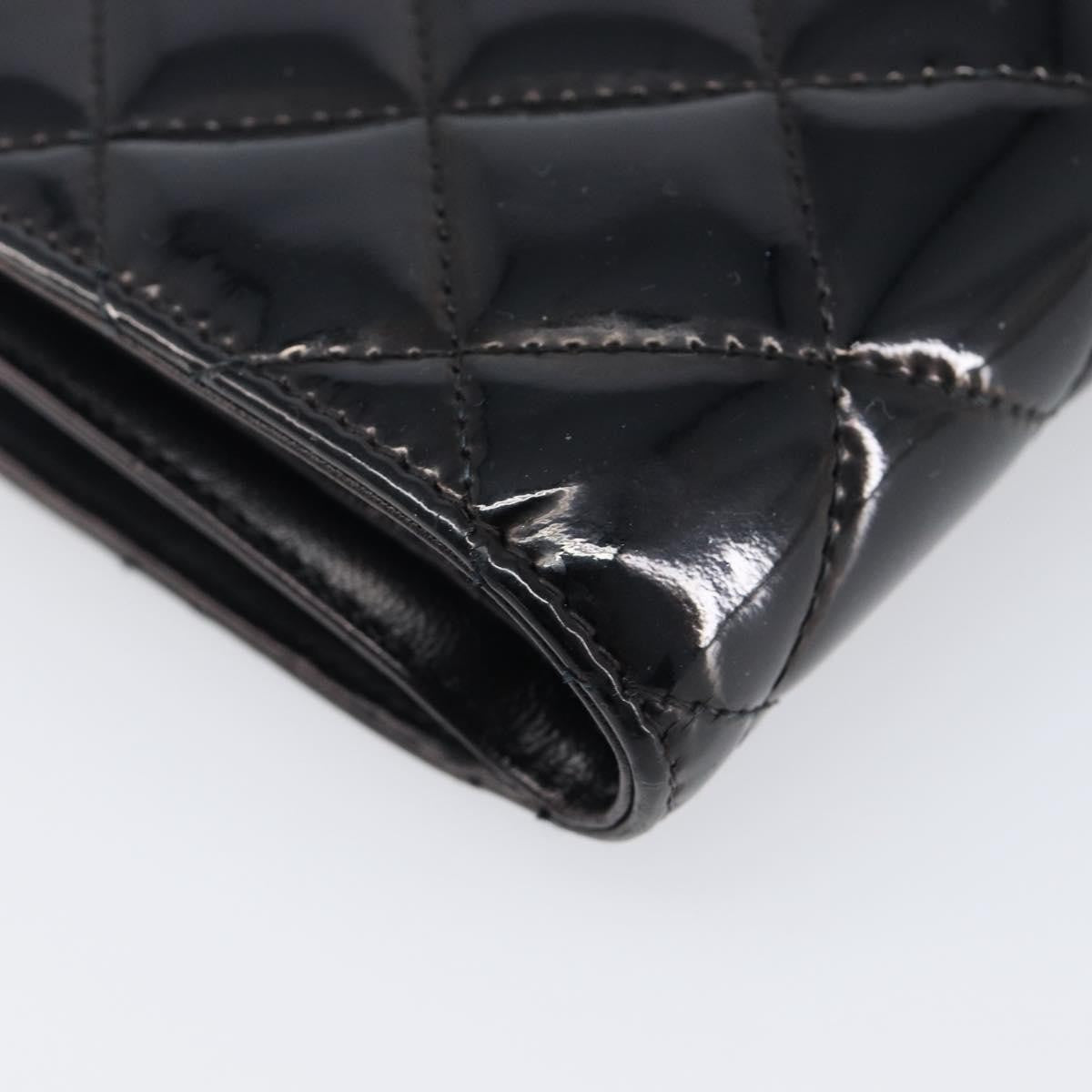 Chanel Brilliant CC French Quilted Patent, Black, Patent Leather, Wallet