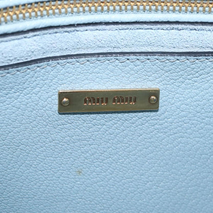 Miu Miu Madras Crystal Buckle Leather, Blue, Leather, Shoulder Bag
