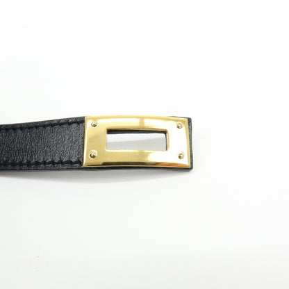 Hermes Kelly Double Tour Leather, Black, Leather, Bracelet