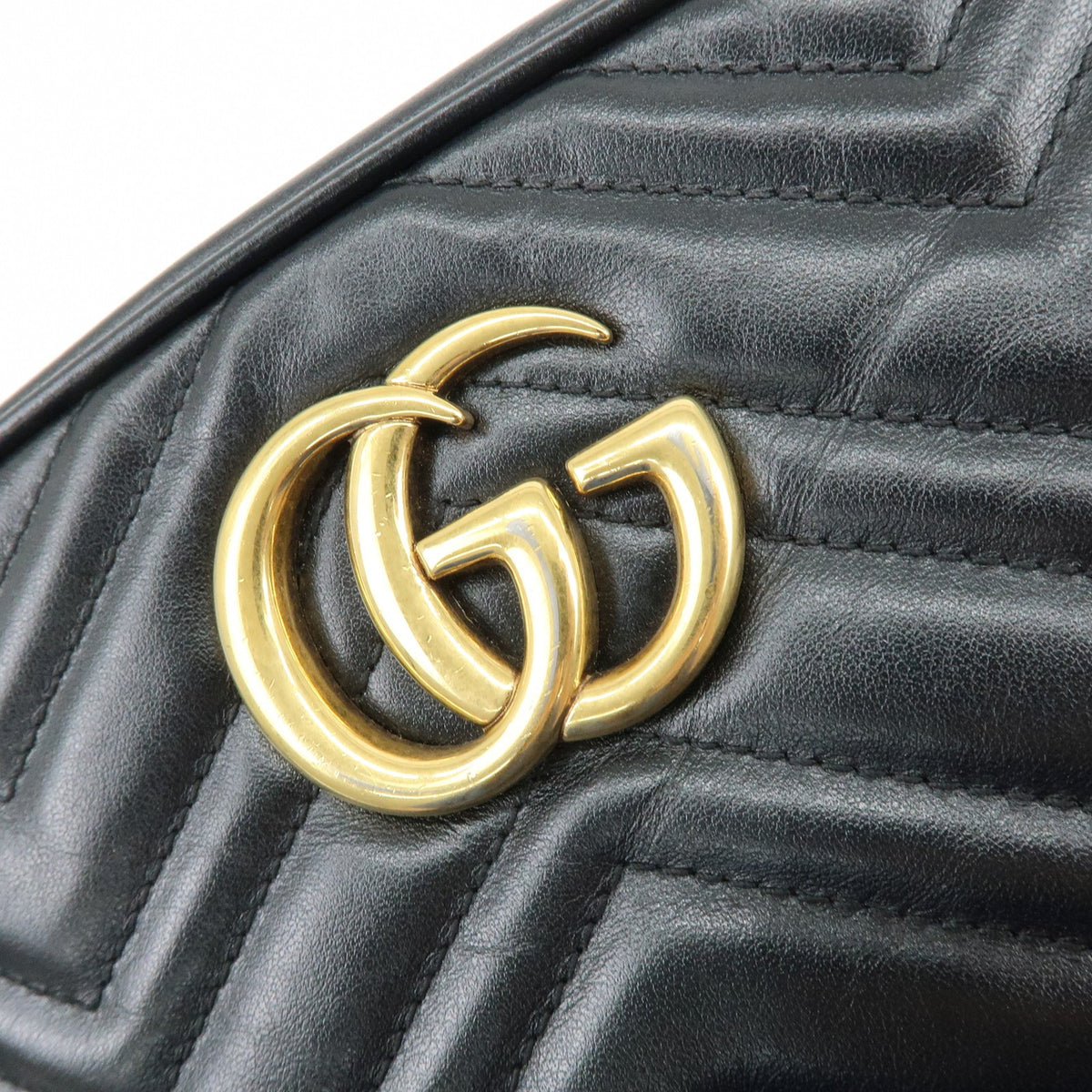 Gucci GG Marmont Matelasse Leather, Black, Leather, Shoulder Bag