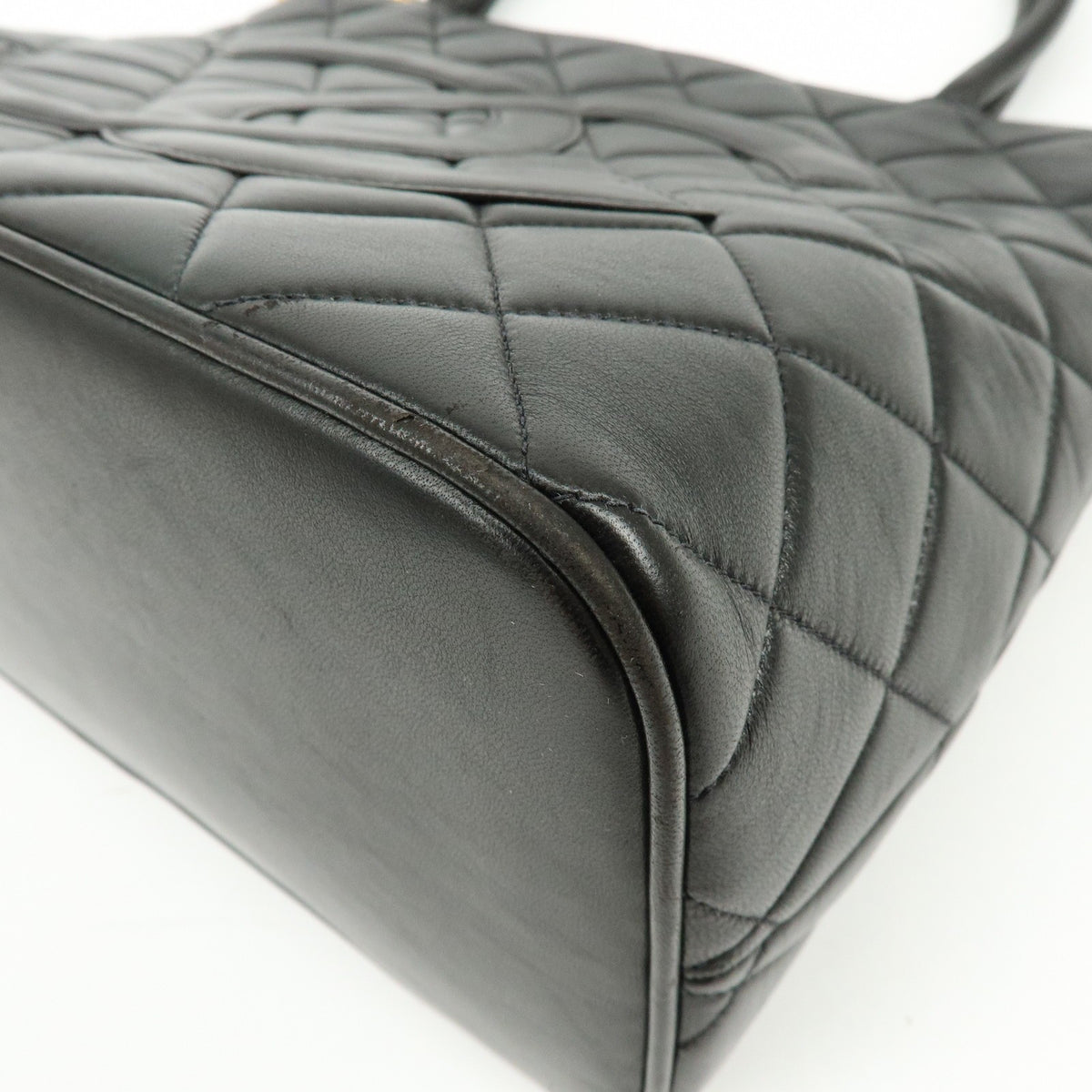 Chanel Medallion Quilted Caviar, Black, Calfskin, Tote Bag