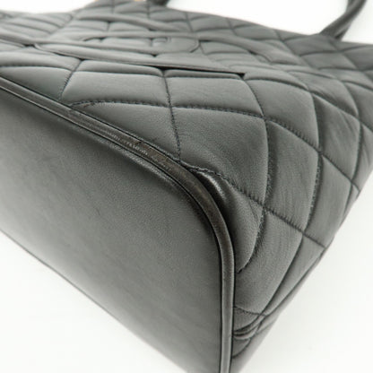 Chanel Medallion Quilted Caviar, Black, Calfskin, Tote Bag