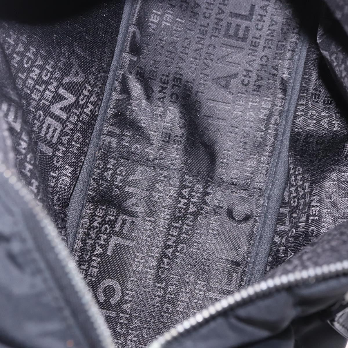 Chanel Square Stitch Boston Quilted Nylon, Black, Nylon, Handbag