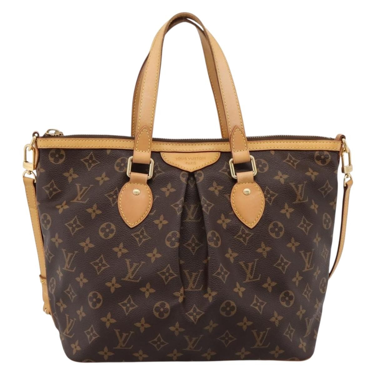 Louis Vuitton Palermo Monogram Canvas, Brown, Canvas, Handbag