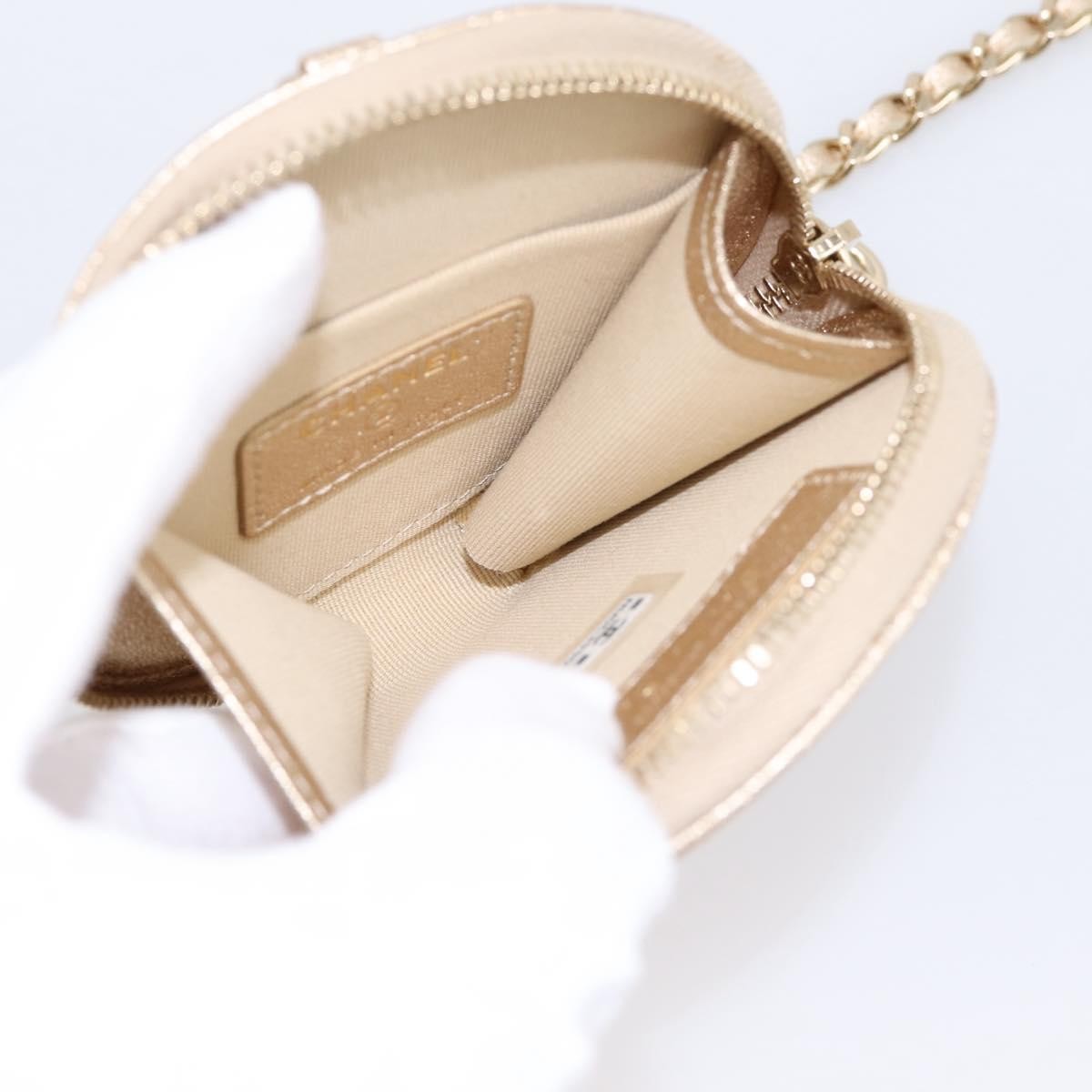 Chanel Pearl Crown CC Multi Pouches Wristlet Quilted Lambskin, Gold, Leather, Clutch