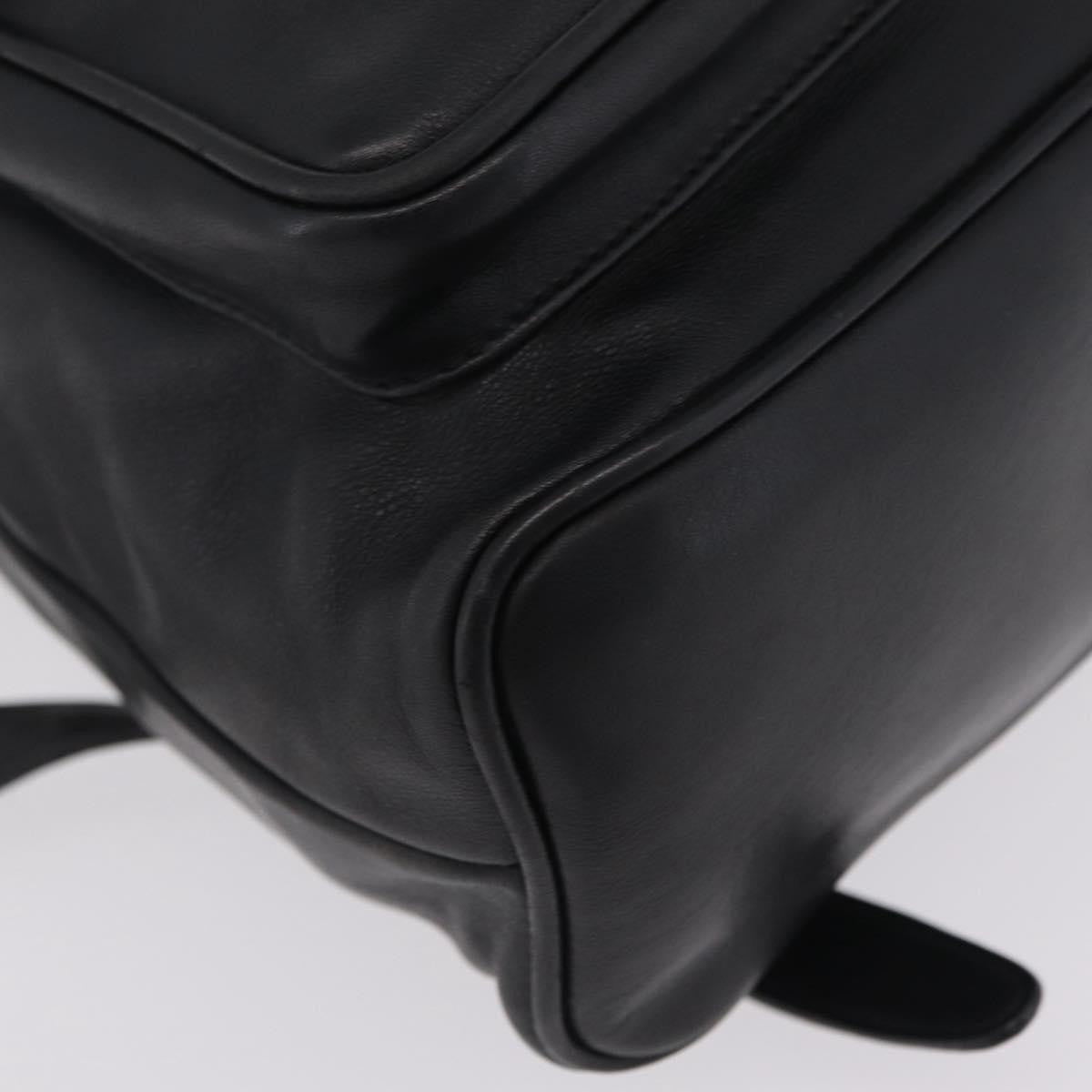 Gucci Vintage Bamboo Leather, Black, Leather, Backpack